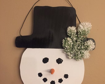 Wooden Snowman/Wall hanging snowman/Front door snowman / 3 styles available