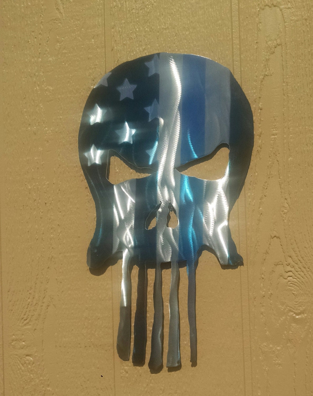 Thin blue line 18 new metal art punisher skull