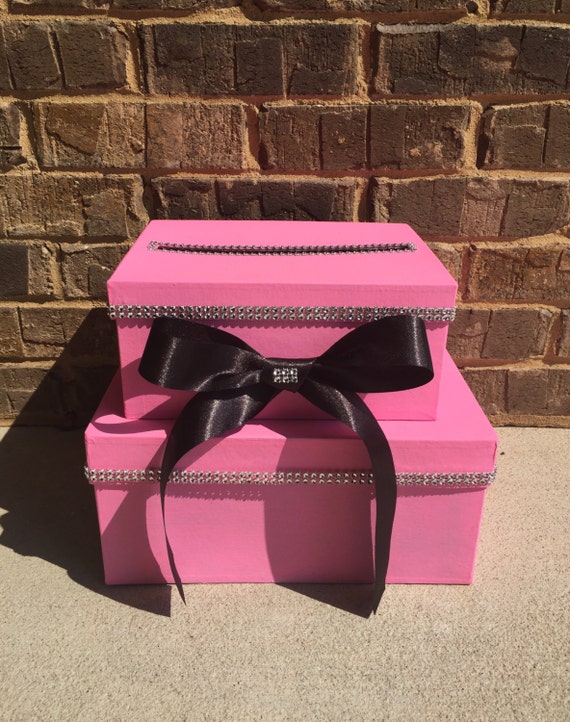 Pink Card Box 2 Tier Birthday Card Holder