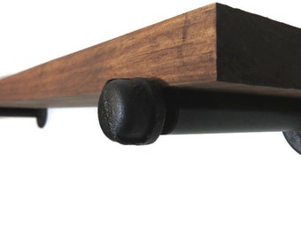 12" Deep Wood Floating Shelves, Kitchen Pipe Floating Shelf, Industrial Kitchen Shelving, Rustic Wall Storage and Organization, Farmhouse