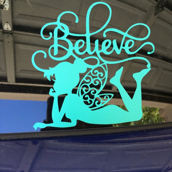 Tinkerbell Believe VinylCar DecalIron OnMac