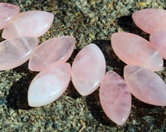 Rose Quartz Marquis Shaped Beads