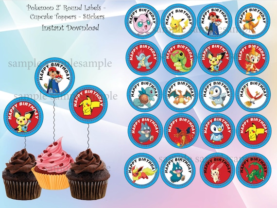 Pokemon Birthday Printable Cupcake Cake Toppers | Birthday Wikii