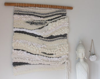 Weaving, woven wall hanging, woven wall art, wall weaving, woven tapestry, yarn wall hanging, Serenity.