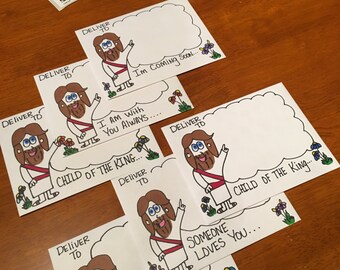 Jesus Blank Note Cards/ Hand Made/ Set of 6/ by Doodles4Jesus