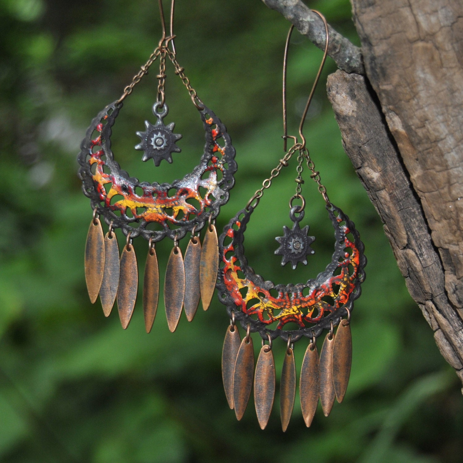 Boho Dangle Earrings Dangle Earrings Tribal Dangle Earrings