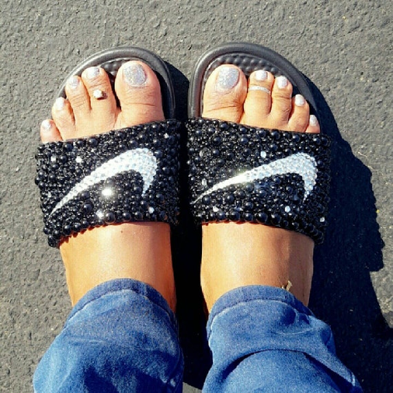 jeweled nike slides