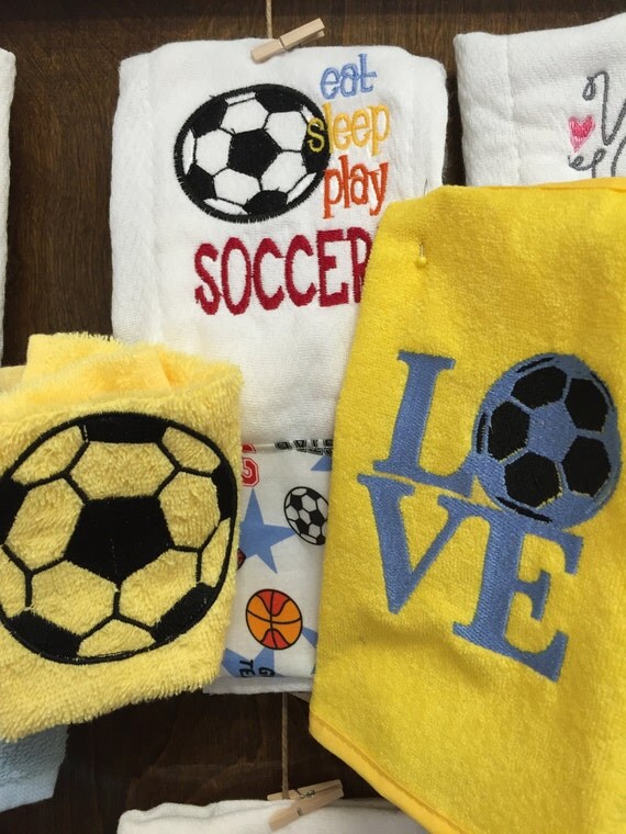 Eat Love Play Soccer 3 Piece Embroidered Baby by StitchesGifts