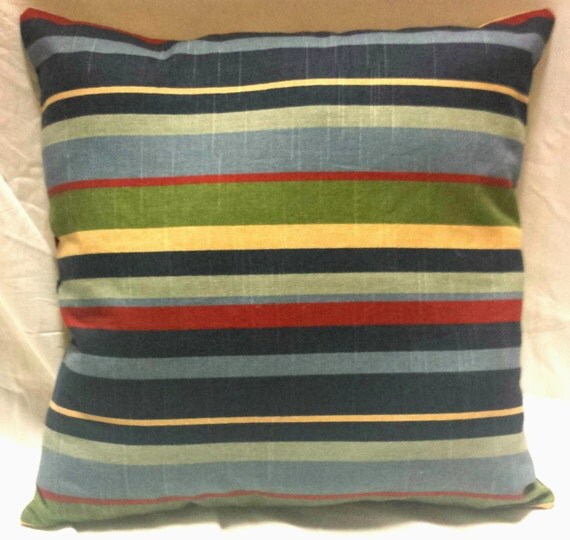 16x16 Multicolored Striped Throw Pillow by StacyLynnDecor on Etsy