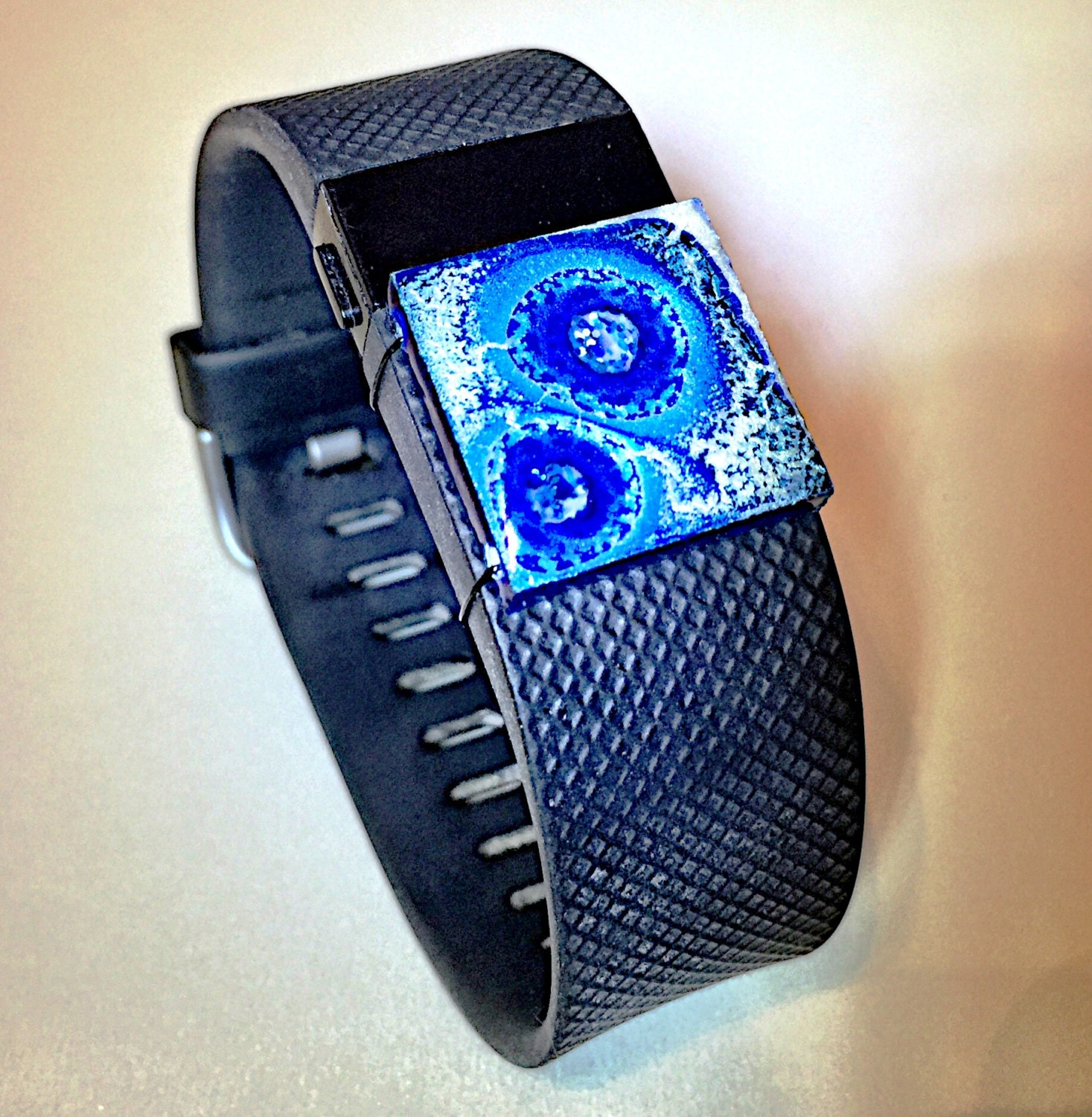 Fetache Fitness Tracker Gem Charm Bling Small AquaBlast