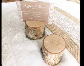 Wood - rustic wedding place card holder