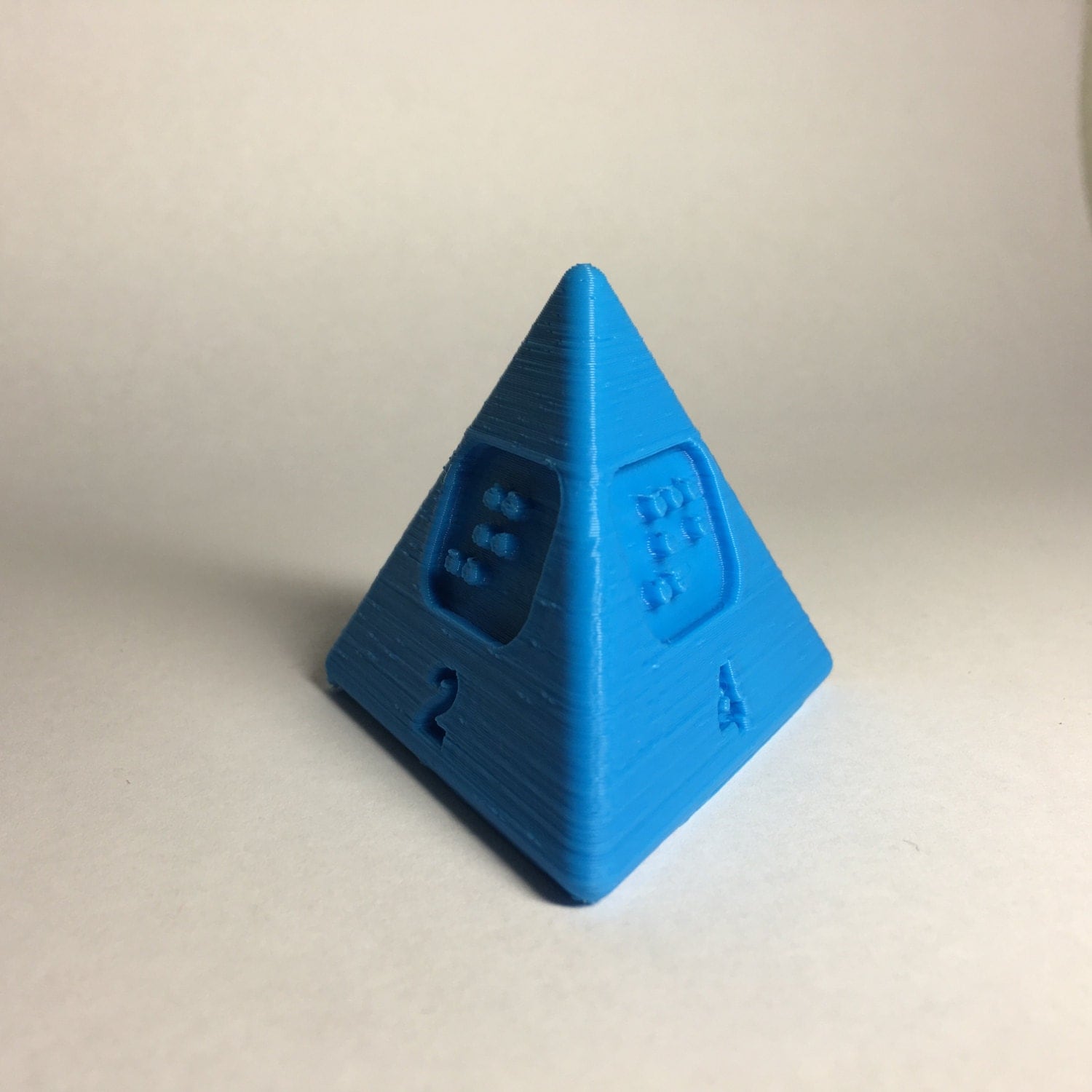 Braille Pyramid Dice 3D Printed Large by randominventions on Etsy
