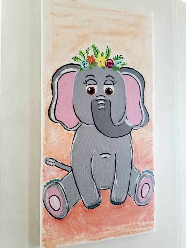 Nursery elephant painting elephant painting elephant nursery