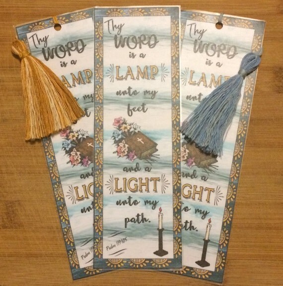 Bible Verse Bookmark Psalm 119:105 handmade with or w/out