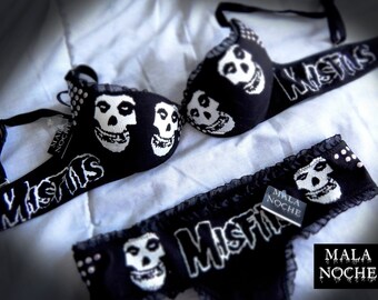 Bra Misfits, Dark lingerie, Goth bra, Punk lingerie, Misfits Clothing,Misfits, Pentagram harness, pentagram bra, top pentagram