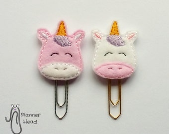 Unicorn paper clip / planner clip, planner supplies, planner accessories, unicorn paperclip, unicorn feltie, paper clips, unicorns