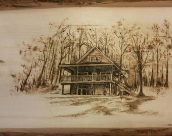 Items similar to Lake Scenery Wood Burning on Etsy