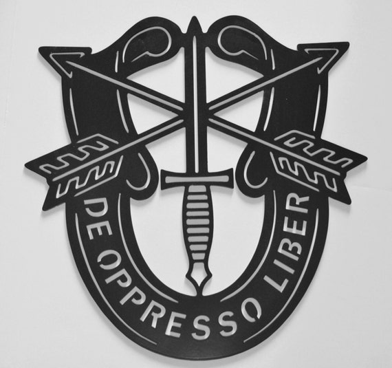 Items similar to Special Forces Crest metal sign 12 ga steel black ...