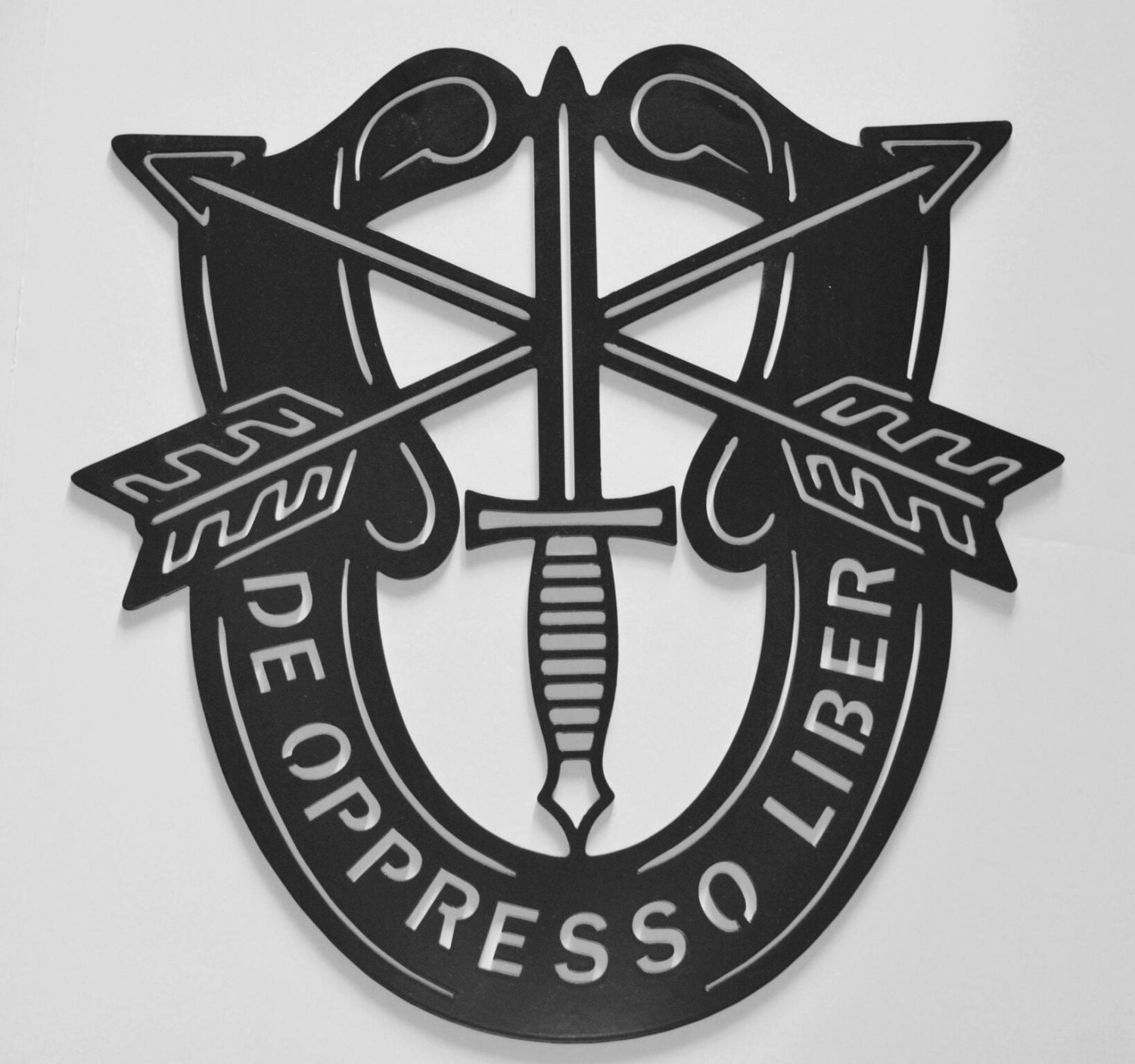 Special Forces Crest metal sign 12 ga steel black powder coat