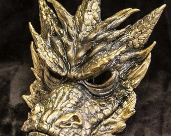 Dragon mask, masquerade mask, costume mask, fantasy, forest creature, , custom made,
