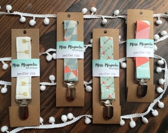 Pacifier Clip, Paci clip, binky clip - lots of designs to choose from. Packaged and ready the gift!