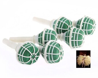 Foam Bouquet Holder 6 Pcs. Used for Eiffel Tower Vase Ostrich Feather Display holder. Floral Foam Flower Feather holder Green Foam.