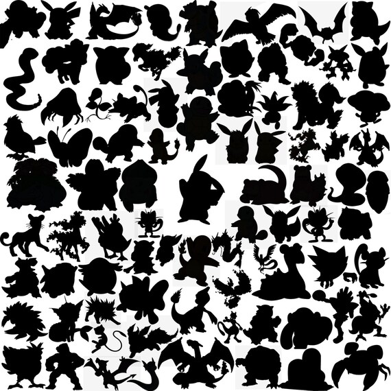 510 First Generation Pokemon Clipart And Silhouette Pokemon Clipart Pokemon Silhouette Pokemon ...