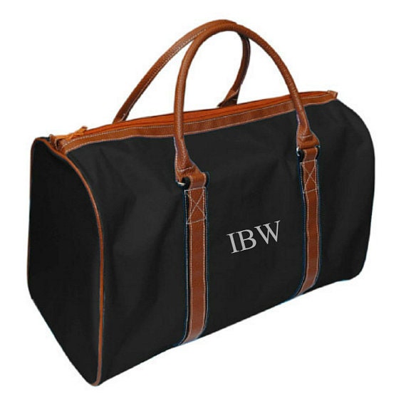 mens leather duffle bag monogrammed