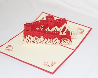 Great Wall Of China R, Pop Up Card, Birthday Card, Greeting Card, Birthday Pop Up Card, Christmas Card, Get Well Card, Anniversary Card, 194