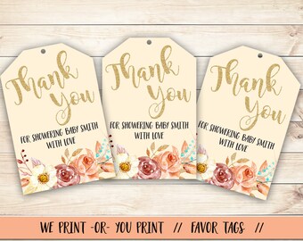 Floral Baby Shower Favor Tag, Fall in Love Baby Shower, Fall Baby Shower Gift Tag, Baby Shower Tag, Baby Shower Favor Tag, Thank You Tag