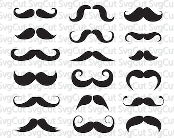 Mustache svg file, mustache clipart, Mustaches silhouette file, cricut design, mustache vector clip art svg, dxf, eps, png