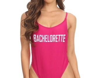 Custom Bride/Bachelorette Swimsuit One Piece - Pink Bridal Swimwear