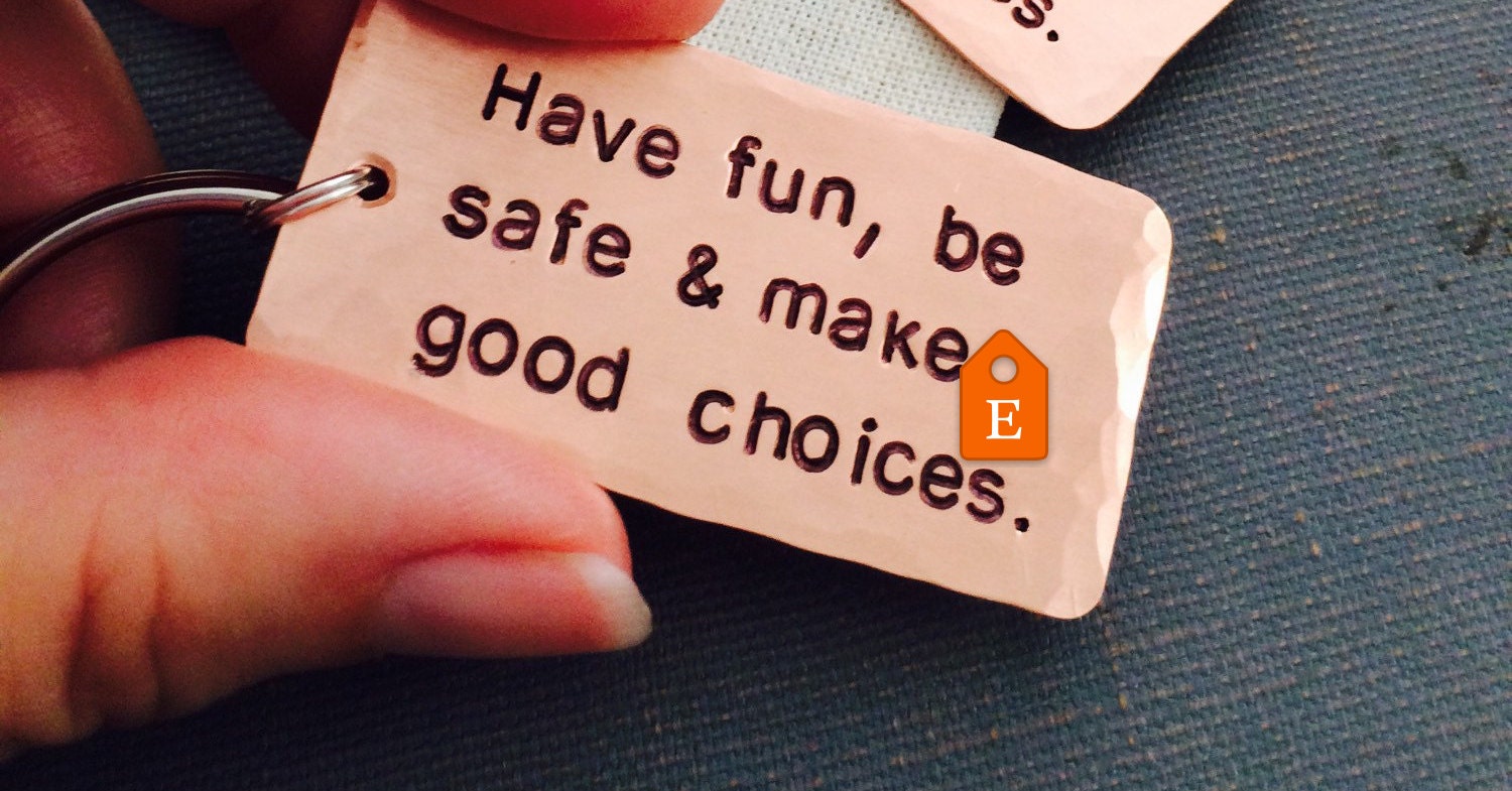 Make Good Choices Keychain Son Gift Daughter Gift Hand