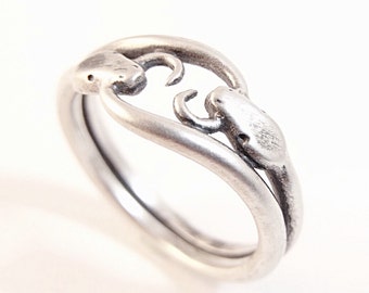 Snake Ring, Ouroboros Ring, Statement Ring, Sterling Silver Ring, Mens Ring, Womens Ring, Handmade Ring, Reptile Ring
