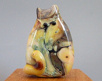 Cat Bead Handmade Lampwork Focal - Liza FatCat