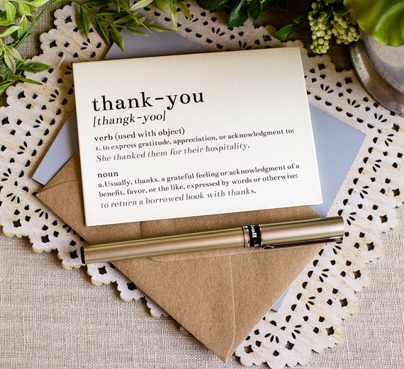 Dictionary Thank You Notes set of 5 Story Book Wedding in