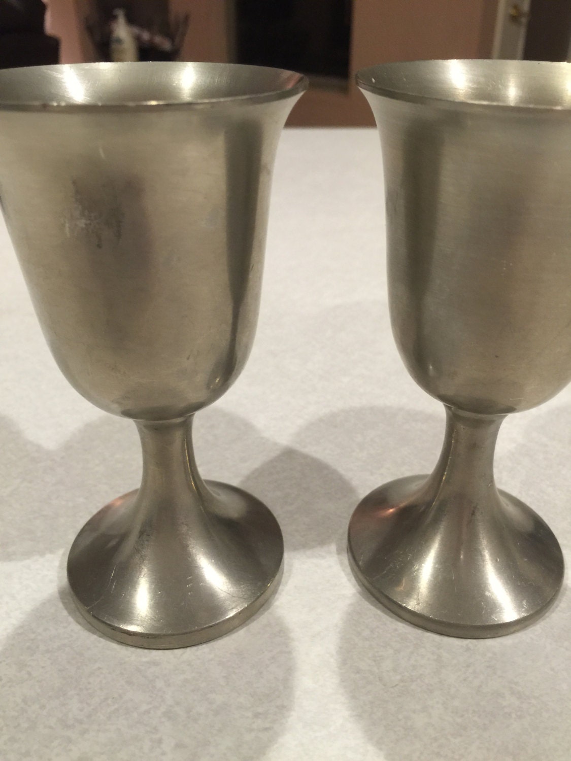 Pewter wine goblets set of 2 sca feastware Medieval