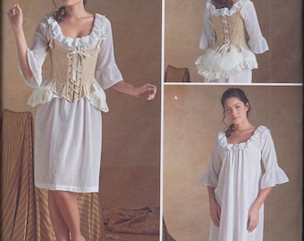 Simplicity 8162 Misses 18th Century Outlander Costume Undergarments Chemise Corset Bum Pad UNCUT Sewing Pattern