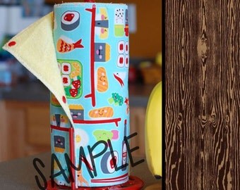 Unpaper Towel | Reusable Paper Towel - Dark Wood Grain Tree Saver Towel | Kitchen Towel | Snapping Cloth Paperless Towel