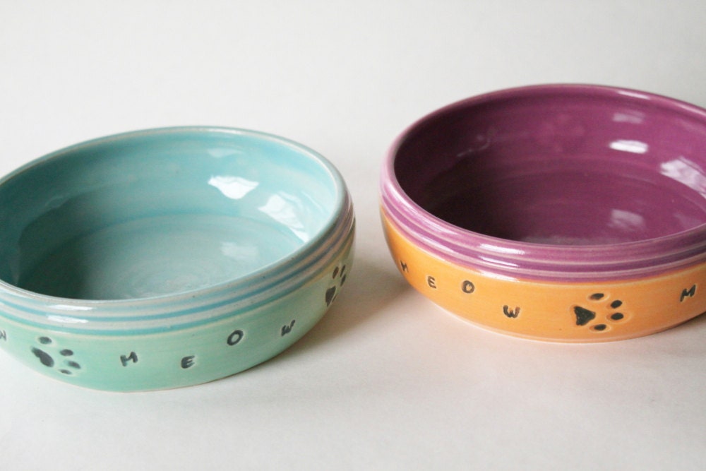 One Custom Cat Food Bowl 4 week wait time Made to order and