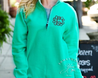 Personalized Pullover with Quarter Zipper Monogrammed