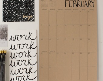 large kraft wall calendar - start any month | 2018 big calendar