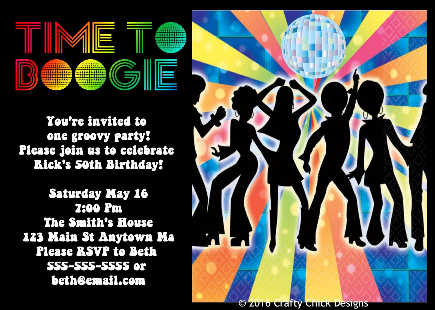 Disco Invitation Disco Party Invitations 70s Disco Party Dance Party Disco Birthday