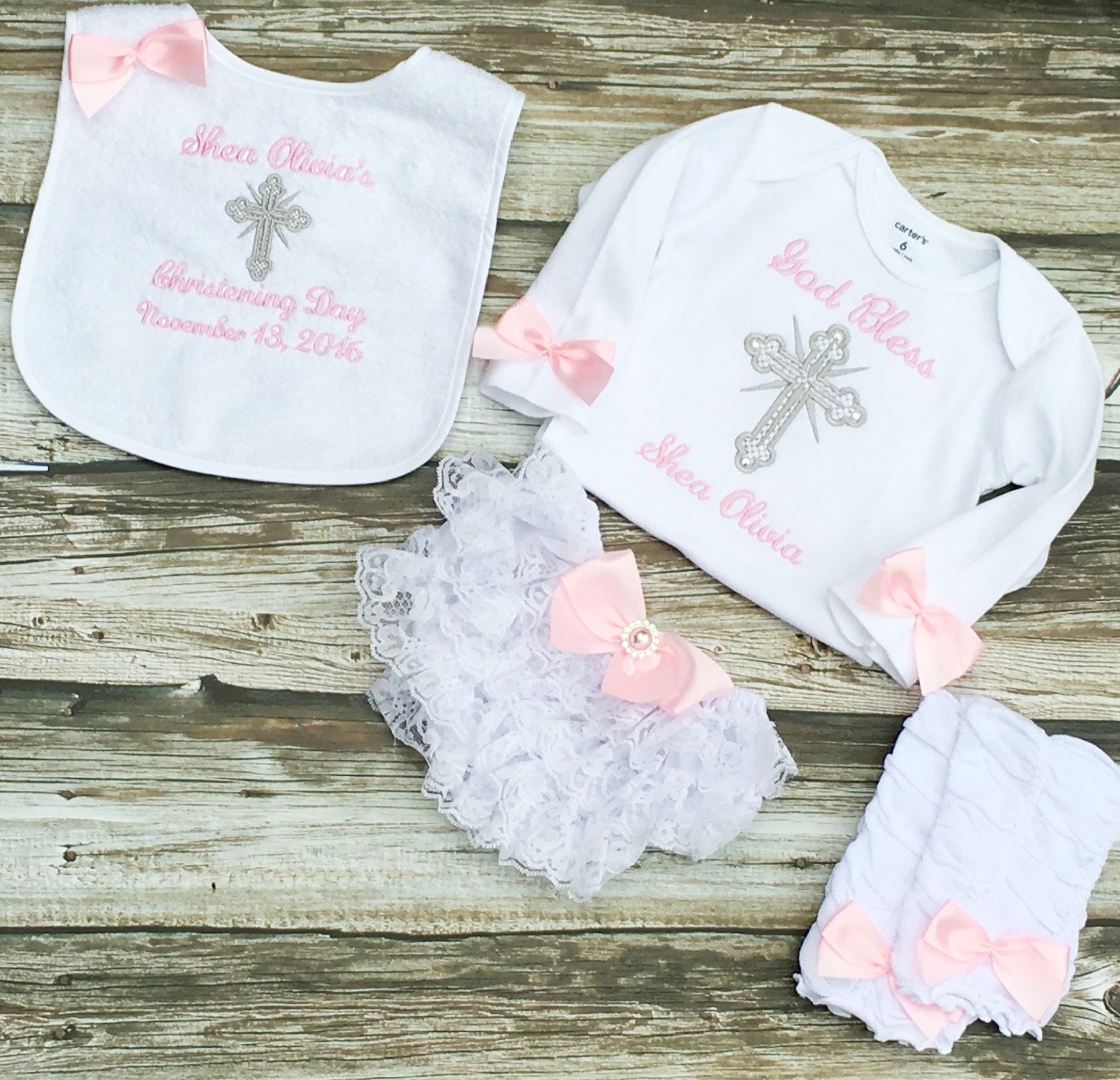 Baby Girl Baptism Outfit. Infant Christening Outfit. Baptism
