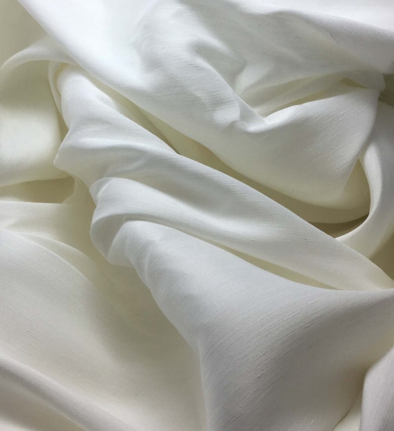 Silk / Linen Blend Suiting Fabric NATURAL WHITE 1 Yard