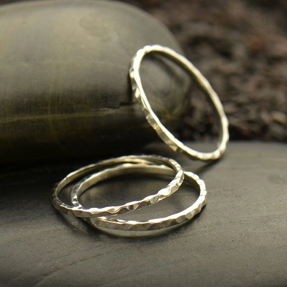 Sterling Silver Midi Knuckle Ring with Hammer Finish