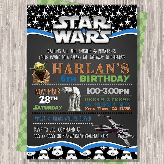 Star Wars Photo Birthday Invitations 1