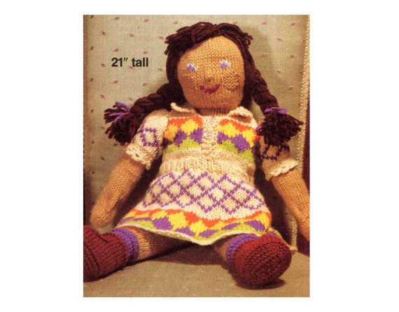 Vintage Doll Knitting Pattern Sweet Soft Doll and Jacquard