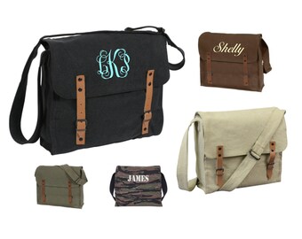 Monogrammed Personalized Medic Style Messenger Bag