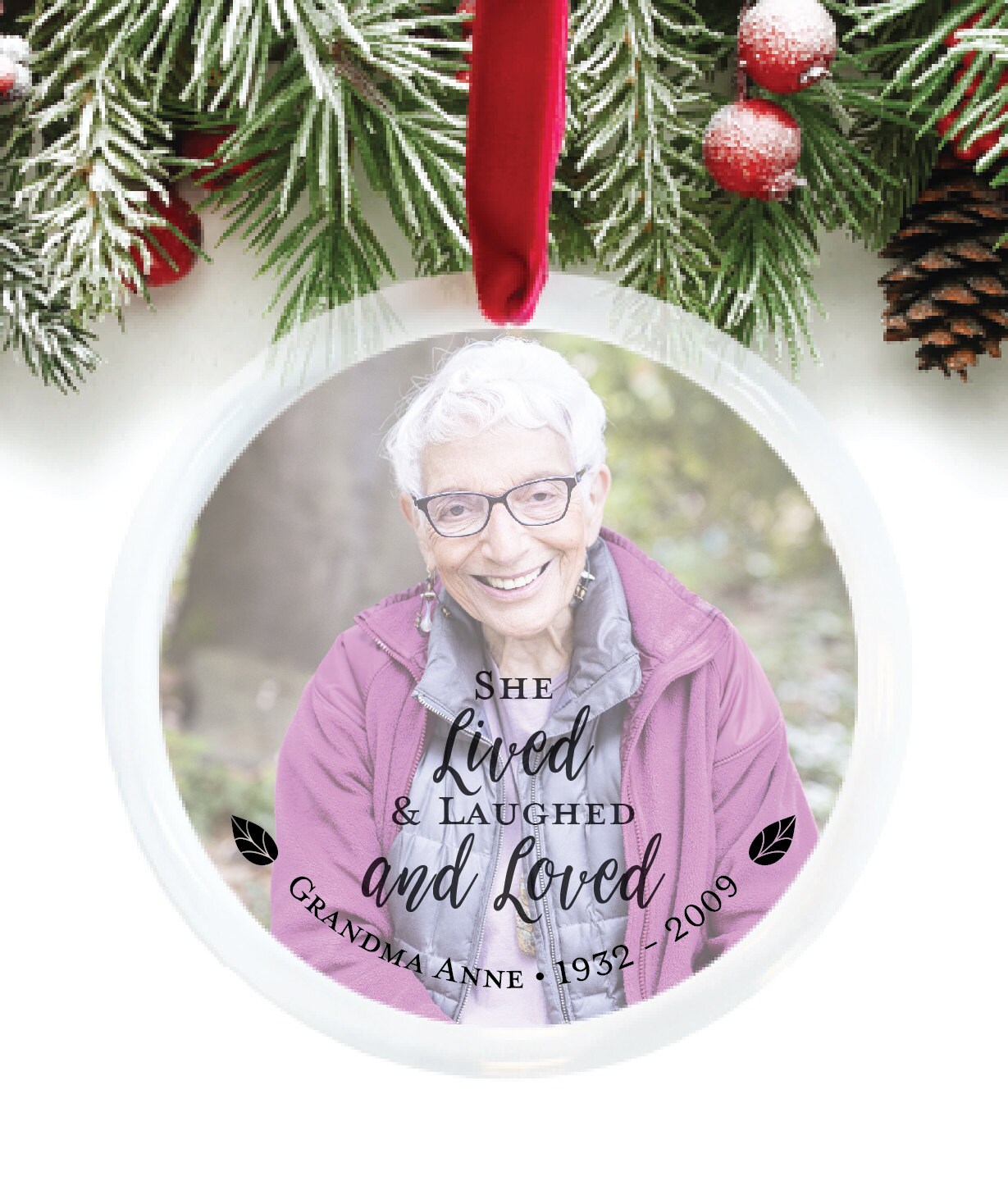 Custom Photo Ornament Christmas Ornaments Sympathy Gift In